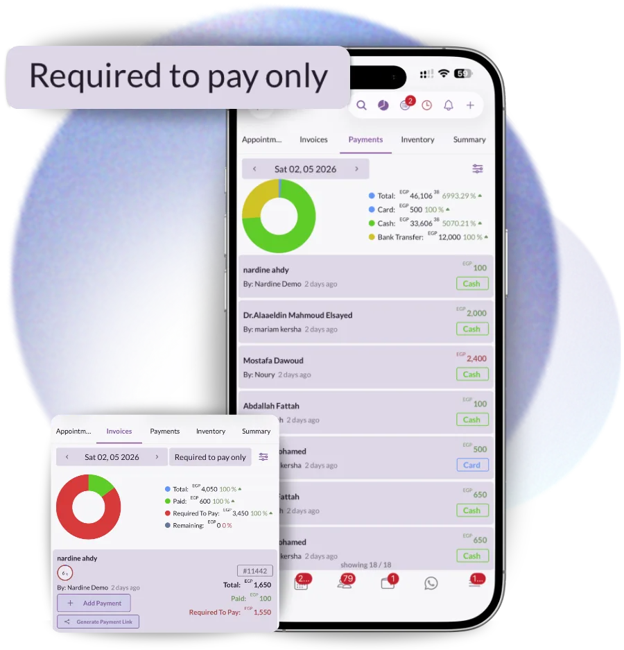 An online payment link for a dental invoice, opened by the patient on their phone