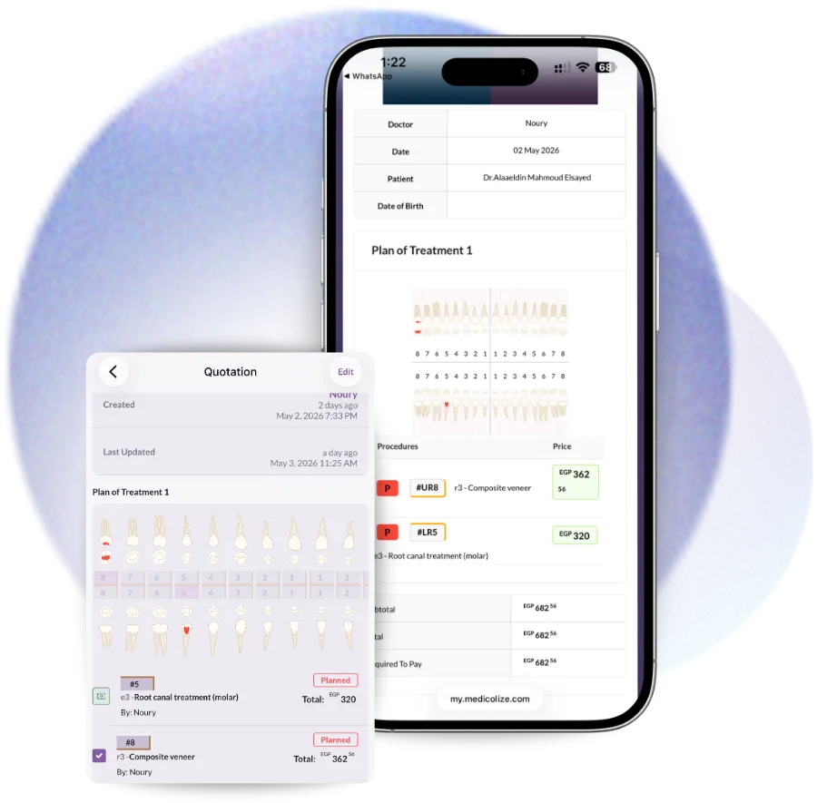 A dental treatment quotation in Dentolize, priced across the whole plan rather than one appointment at a time